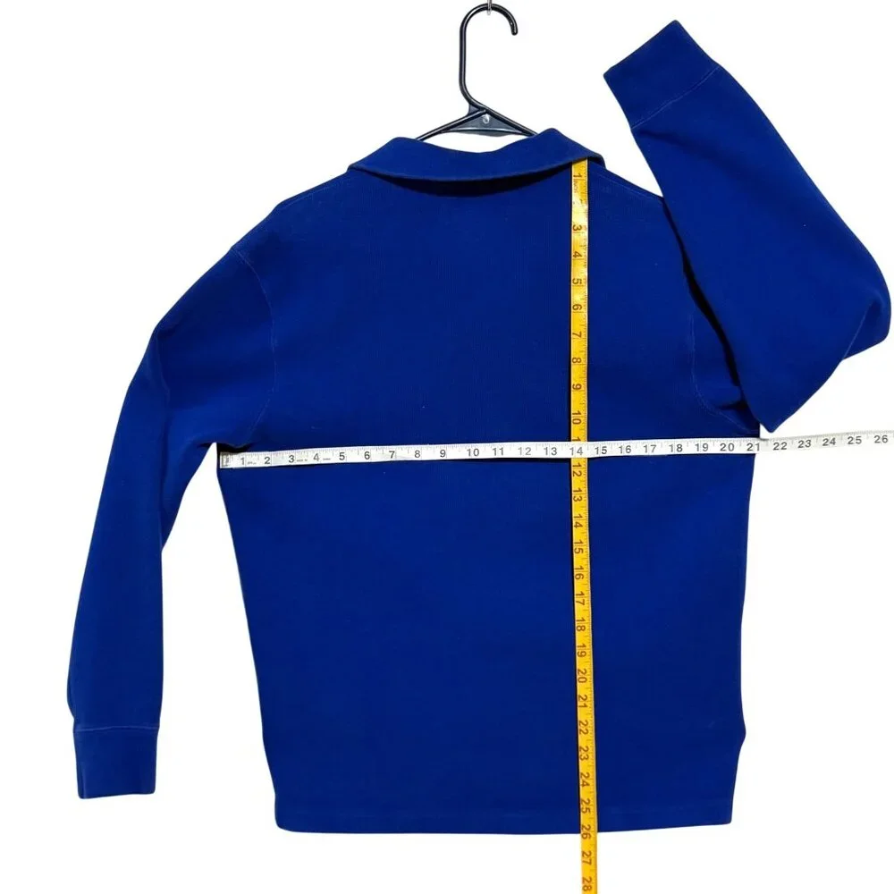 Polo Ralph Lauren Mens Royal Blue M 1/4 Zip Soft Estate Rib‎ Pullover Excellent